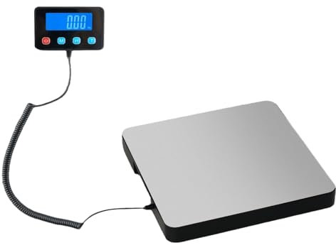 Paketwaage Plattformwaage, 200kg/10g Präzisionswaage Digitalwaage, LCD Display Briefwaage, 29.5x25.5 cm Wiegefläche Batteriebetrieb Tischwaage, Digitaler Versand Postwaage Professionelle Küchenwaage