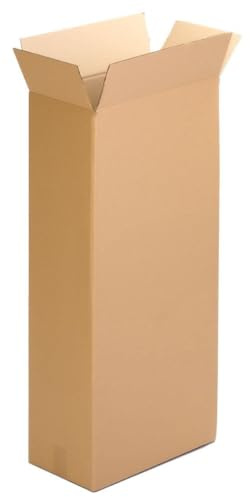 TELECAJAS | 10 Cajas 50x15x100 cm Altas Rectangulares de Cartón Ondulado | Regalo Cinta Adhesiva 66 m para Cierre | Pack de 10 + Precinto