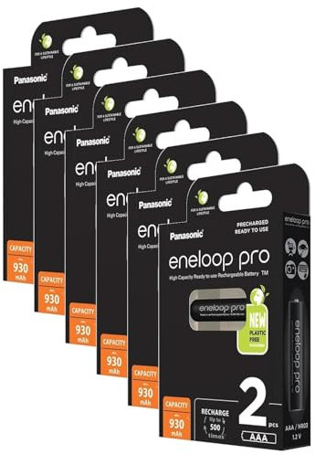 Eneloop Pro - Confezione da 6 x 2 batterie ricaricabili Micro AAA 930mAh Ni-MH
