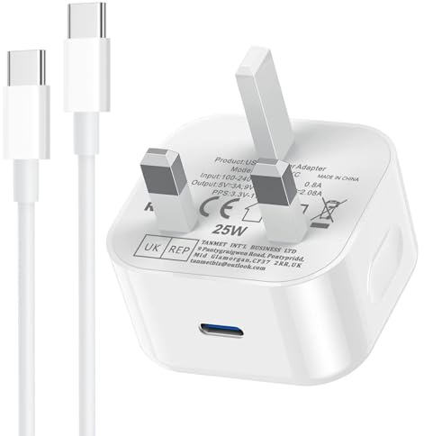 Samsung USB C Charger Plug and Cable 1M, Samsung Fast Charging USBC Plug with Type C Lead for Galaxy S26 S25 S24 S23 S22 S21 S20 A56 A55 A54 A53 A52S A16 A15 A14 A36 A35 A34 A33 A32 A26 A25 A70 A71