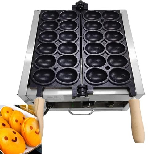 Commercial Bubble Waffle Ball Machine, Bubble Egg Waffle Maker Double Sided Heating Baking 180° Temperature Adjustable Non Stick Waffle Balls Maker Iron Egg Roll Maker, for Restaurant Parties