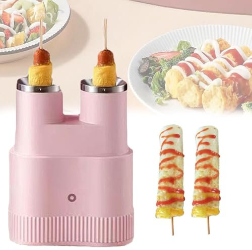 Double-tube Egg Roll Machine, Automatic Egg Roll Breakfast Machine, 7min Fast Cooking, Hot Dog Omelet Machine, Household Sausage Machine, Non-Stick Pan Egg Cooker, Quesadilla Maker, for Kitchen