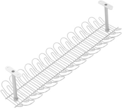 AsrMyjcx Under Table Storage Rack Metal Wire Cable Holder with Screws Space-Saving Sturdy Cable Organiser Computer Cable Rack for Home, White