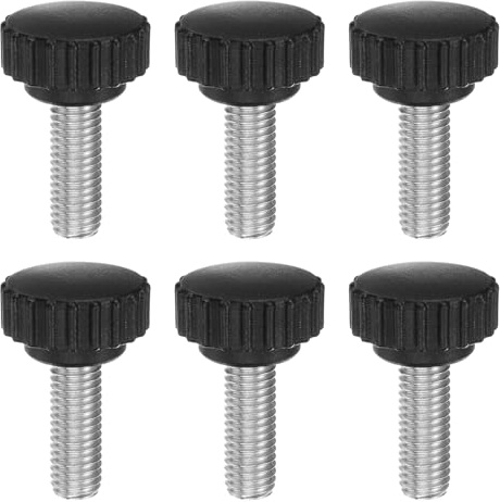 QUARKZMAN 6 Stück Rändelschraube M10 x 30mm Flügelschrauben mit Gewinde, Edelstahl 304 Knebelschraube 28 mm Rundkopf Klemmenschraube Klemmhebel Befestigungsschraube für Möbel Maschine
