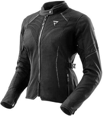 REBELHORN Jax Lady Motorradjacke Damen | Textil | Ellbogen, Schulter und Rückenprotektor Stufe 2 | Abnehmbar Humax Membran | Große Mesh Belüftungspaneele | Größen bis 10XL