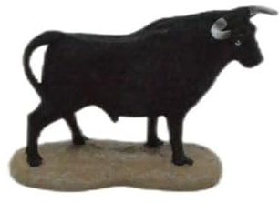 ZH Figura Decorativa de Toro Negro en Resina, Estatua de Toro para Decoración, 13cm