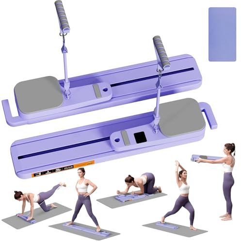 Pilates Reformer Board mit Widerstandsbändern - Tragbare Pilates-Maschine, Ganzkörpertraining für Zuhause, Core Strengthener, Gesäß- & Beinstraffung