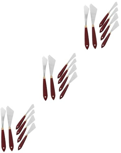 Angoily 3 Set Spatole Per Pittura Raschietti Metallo Per Mischiare Colori E Materiali Strumenti Artistici Per Ceramica Modellazione E Decorazione Murale 6 Pezzi*3
