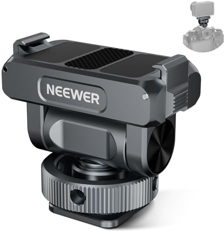 NEEWER Magnetic Mount Accessories Compatible with DJI Osmo 360 / Action 5 Pro / 4/3, Quick Release 160° Tilt Action Camera Adapter Mount with Cold Shoe, 1/4 Thread, AC012 Dark Gray