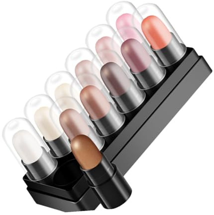 Lot de 12 Bâtons D’ombres à Paupières, Crayons Illuminateurs Waterproof | Plastique, Texture Blendable et Anti-transpiration, Couleur Intense, Maquillage des Yeux, Format 12 Pièces