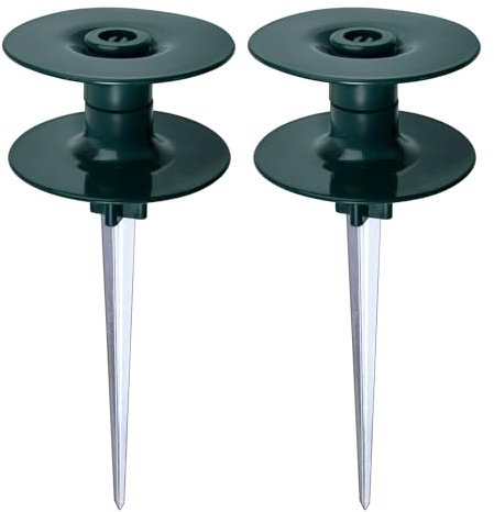 GOLD DEER 2Pcs Garden Hose Guide Spike, Heavy Duty Metal Stake | Rust-Proof Zinc Coated Hose Guard, with Rolling Ball Top, for Lawn, Yard & Flower Bed Protection, for outdoor and gardening