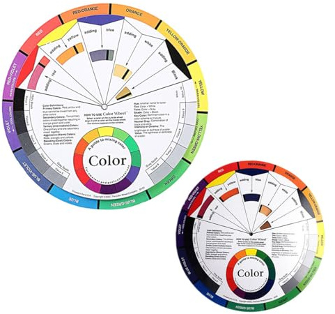 LOLIPPYY Roues de Couleur Rotatives pour Nail Art 2 Pcs en Papier, Affichage Couleur Mixte, Nuancier pour Apprentissage Maquillage Professionnel Femme