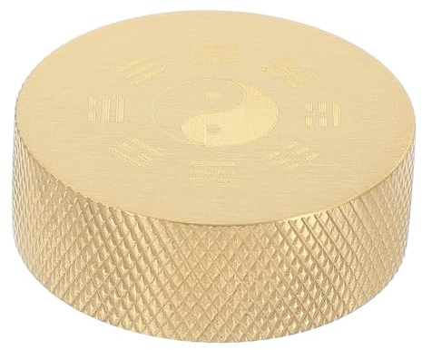 KAJNBN Pisapapeles de Caligrafía Pequeño Redondo de Cobre, Pisapapeles Decorativo Artesanal para Mesa y Sala de Estudio, Accesorio Tradicional Chino para Practicar Caligrafía