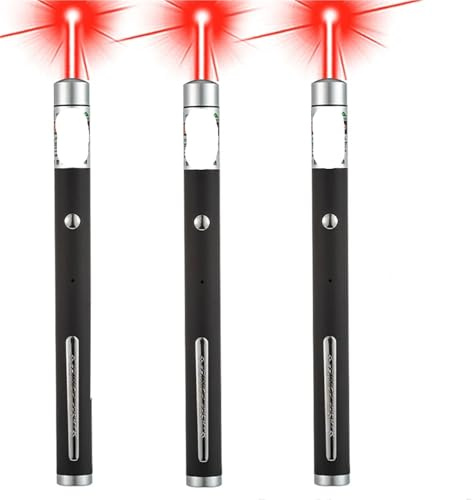 Shungong 3/5 Uds Juguetes For Gatos Mini Puntero Verde Rojo Luz Perros Mascota Juguete Interactivo Chase Pen Tease Cat Linterna De Entrenamiento(Red 3PCS)