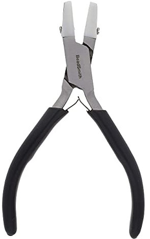 The Beadsmith Double Nylon Jaw Chain Nose Pliers, 4.75 inches (120mm), Black PVC Comfort Grip Handle, with Double Leaf Spring, Protects Wire When Bending and looping