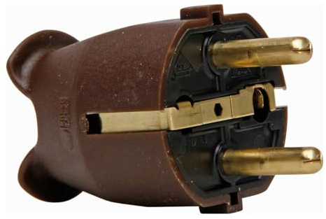 Kopp skyddskontakt, plast, IP 20, central introduktion, 2 skyddskontaktsystem enligt Norm CEE 7/VII för kabeltvärsnitt upp till 3 x 1,5 mm², brun, 175706004