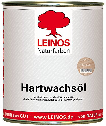 LEINOS 290 Hartwachsöl, 0,75 l, Doppelweiss | sehr widerstandsfähige, seidenmatteÖl-Wachs-Harz-Beschichtung | Ideal für stark strapazierte Holzfußböden und Treppen