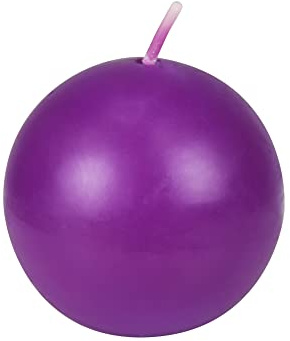 Zest Candle 6-Piece Ball Candles, 3-Inch, Purple