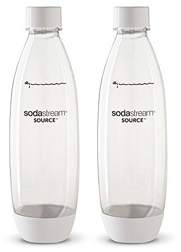 Sodastream 1l Carbonating Bottles - Fit to Source/Genesis deluxe Makers (Twin Pack) (White) by SodaStream