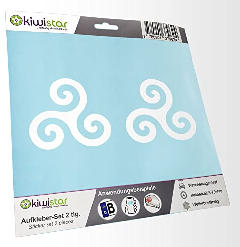 hauptsachebeklebt - 2X Kennzeichenaufkleber - Triskele - Triskel - Autoaufkleber - Evolution Charles Darwin Aufkleber für Auto, Laptop, Fahrrad, LKW, Motorrad Mehrfarbig JDM Decal Racing