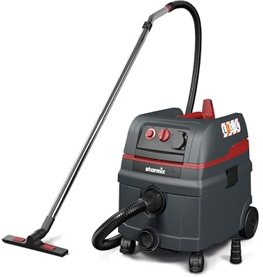 Starmix ISC L-1625 Top – Industriesauger Staubklasse L mit Gerätesteckdose & automatischer Filterreinigung – Nass-/Trockensauger mit 1600 W Leistung, 25 L, inkl. 5m Schlauch & Edelstahl-Zubehörset