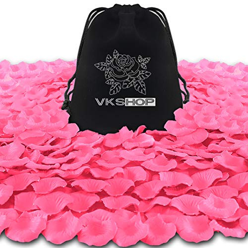 VKshop 4500 Stück rosa Rosenblätter, künstliche Rosenblüten für romantische Nacht, Valentinstag und Hochzeiten