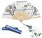 Grantop Folding Hand Fans, Handheld Folding Fan for Women, Chinese Vintage Style Handheld Silk Folding Fan for Birthday Wedding Party Decoration (White-Bamboo)