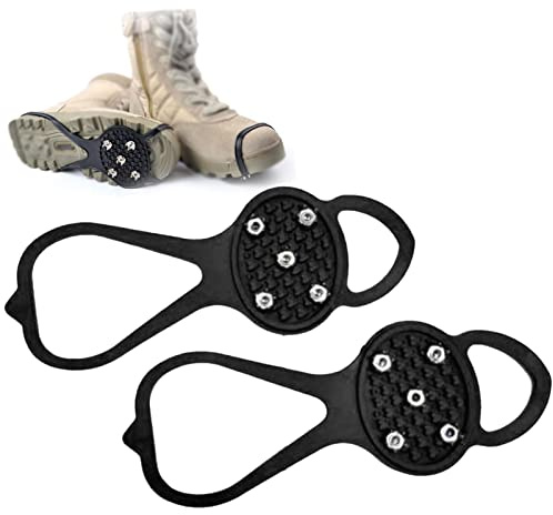 Schuhspikes, Schuh Spikes Anti Rutsch, Schuhe Für Winter Umrüsten Steigeisen Universal, Elastizität Schuh Spikes Für Bergschuhe, Schuhkrallen Mit 5 Zähnen Steigeisen Als Gleitschutz Bei Glatteis