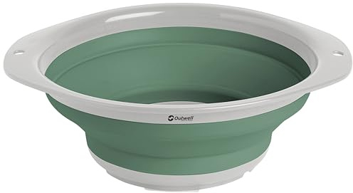 Outwell Collaps Bowl – Collapsible Camping Bowl – BPA Free for Outdoor Camping, Caravan, Picnic & Travel – Break Resistant, Dishwasher Safe, Compact Pack Size (Shadow Green, Large (2.5L))