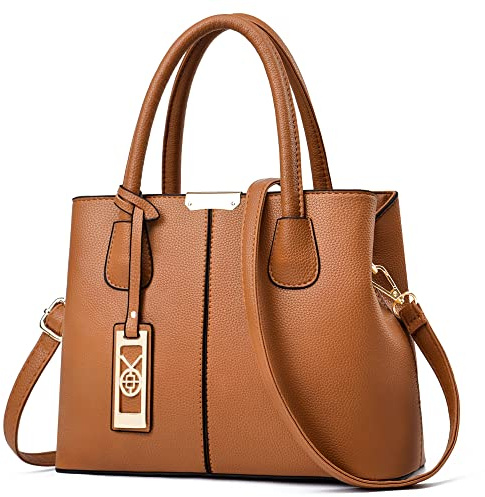 CHICAROUSAL Geldbörsen und Handtaschen für Frauen Leder Crossbody Taschen Damen Tote Schultertasche, Braun