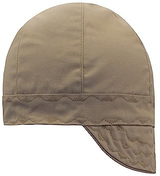 BOCOMAL Schweißkappe, hochtief, CAT2, schwer entflammbar, mittelschwer, 6-teilige Schweißkappen, Khaki, 56 EU