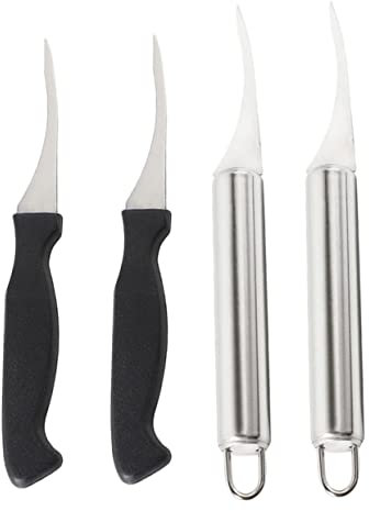 YARNOW 4piezas Cuchillo Desvenador De Camarones Herramienta De Corte y Limpieza Limpiar Líneas De Camarón Desvenador De Camarones Pelador De para Uso Cocina Mango De Plástico o Acero INOX