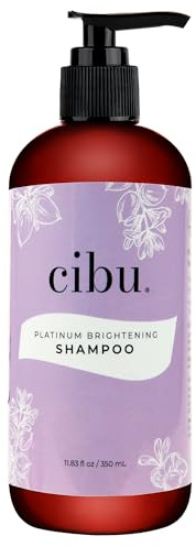 CIBU Platinum Brightening Shampoo 30016 Purple Formula Tones & Protects Blonde, Silver, Highlighted Colored Hair | Sulfate-Free Eliminates Brassy Tones | Restores Softness, Strength and Shine 350ml