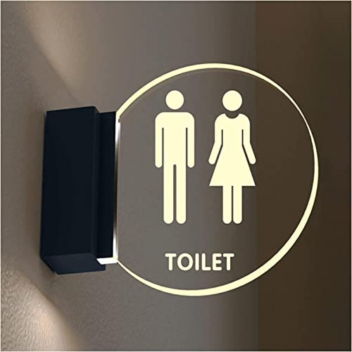 Cartello toilette,cartelli bagno,cartello bagno,Insegne LED for bagno,Insegna bagno in acrilico for uomini e donne,Insegna luminosa rotonda da 8 pollici for montaggio a parete(Colore:C) ( Color : C )