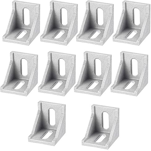 TOP-VIGOR 10 soportes de esquina interior de extrusión de aluminio, 40 mm x 40 mm, conectores de montaje en ángulo recto para ranura de 8,5 mm, perfil de extrusión de aluminio serie 4040