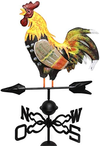 Girouette, girouette rétro en Fonte Coq, Ornement de Jardin Patio Yard décoration Coq girouette, Dessin coloré Traditionnel Coq