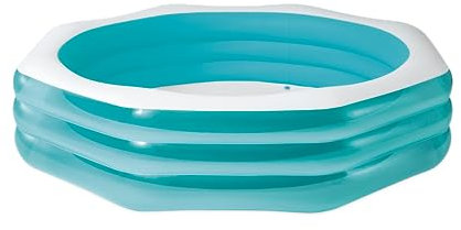INTEX Piscine familiale octogonale Gonflable 58492EP Swim Center - Capacité : 254 x 254 x 55,9 cm - Bleu