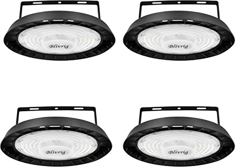 300W Faretto LED UFO 4 Pezzi, Lampada da Officina con Staffa 30000LM | Impermeabile IP65, 6000K Bianco Freddo, Super Luminoso 288 LEDs, Lampada LED per Capannone, Fabbrica, Officina, Fienile