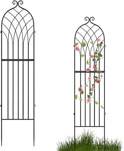 Pflanzenstütze für Kletterpflanzen, Gartenspalier aus Eisen zum Klettern von Gemüse, Blumen, Rosen, Gurken, Clematis(Size:180 * 52CM/70.9 * 20.5IN)