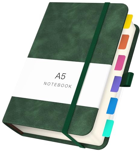 Yarotm Notizbuch A5 Blanko - 1 Stück Notizheft Notizbuch Leder 14x21cm - 100GSM Papier Blanko Notizblock A5-360 Seiten Notebook PU Leder Hardcover - A5 Tagebuch für Reisetagebuch, Grün