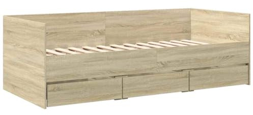 vidaXL Tagesbett mit Schubladen ohne Matratze Sonoma-Eiche 90x190 cm