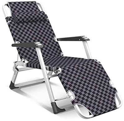 Generisch Robuster Zero-Gravity-Gartenstuhl, faltbar, Liegestuhl, Liegestuhl, wasserdicht und leicht, aus Metall, für Terrassenmöbel, Büro, Outdoor, 178 x 52 x 28 cm, Grau L10