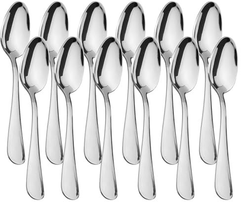 H HANSEL HOME 12 Cucharas de Postre 15x3,2 cm Cucharillas Postre Acero Inoxidable 18/0 Acabado Pulido