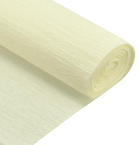 QUARKZMAN Crepe pappersrulle 210 cm längd 50 cm bredd för bröllopsceremoni olika stora fester dekoration, glänsande gul