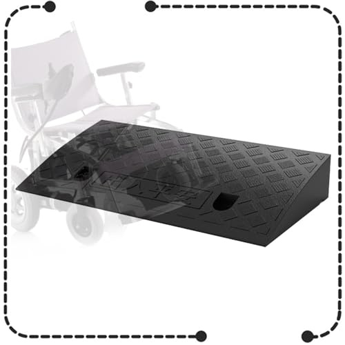 IMUNKT Laderampen Gummi Auto Rampe, Bordsteinrampe Für 3-19cm Hohe Stufen, Türschwellenrampe, Rollstuhl Rampe, Auffahrrampe Für Motorrad Fahrrad Roller LKW(Black,50x27x8cm)