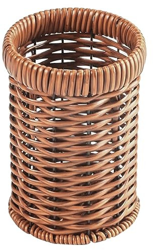 Ciieeo Woven Cutlery Holder and Hand Woven Flatware Organizer Imitation Rattan Basket Kitchen Utensil Storage Basket Vintage Design for Office and Home Use