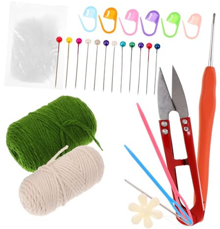 Lurrose Beginner Crochet Kit DIY Yarn Weaving Craft Kit for Home Decor Macrame Hanging Basket
