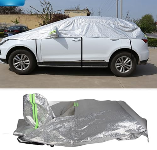Bilpresenning med Halvtäckande, Bilpresenning Av Aluminiumfolie, Väderbeständig Halvgarage, Vattentätt, Andningsbart Bilskydd, UV-skydd (för terrängfordon)