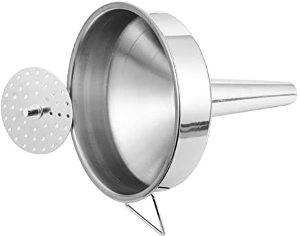 Stainless Steel Liquid Funnel for Bottles and Containers | Silver Finish, Quick Liquid Transfer for Small Fills, Dining Room and Hotel Use