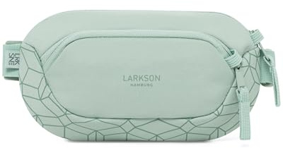 Larkson Bolso de Pecho Mujer y Hombre Menta - Helge - Bolsa en Bandolera con Bloqueador RFID y Trabillas Antirrobo sobre la Cremallera - Acolchado de Malla - Repelente al Agua